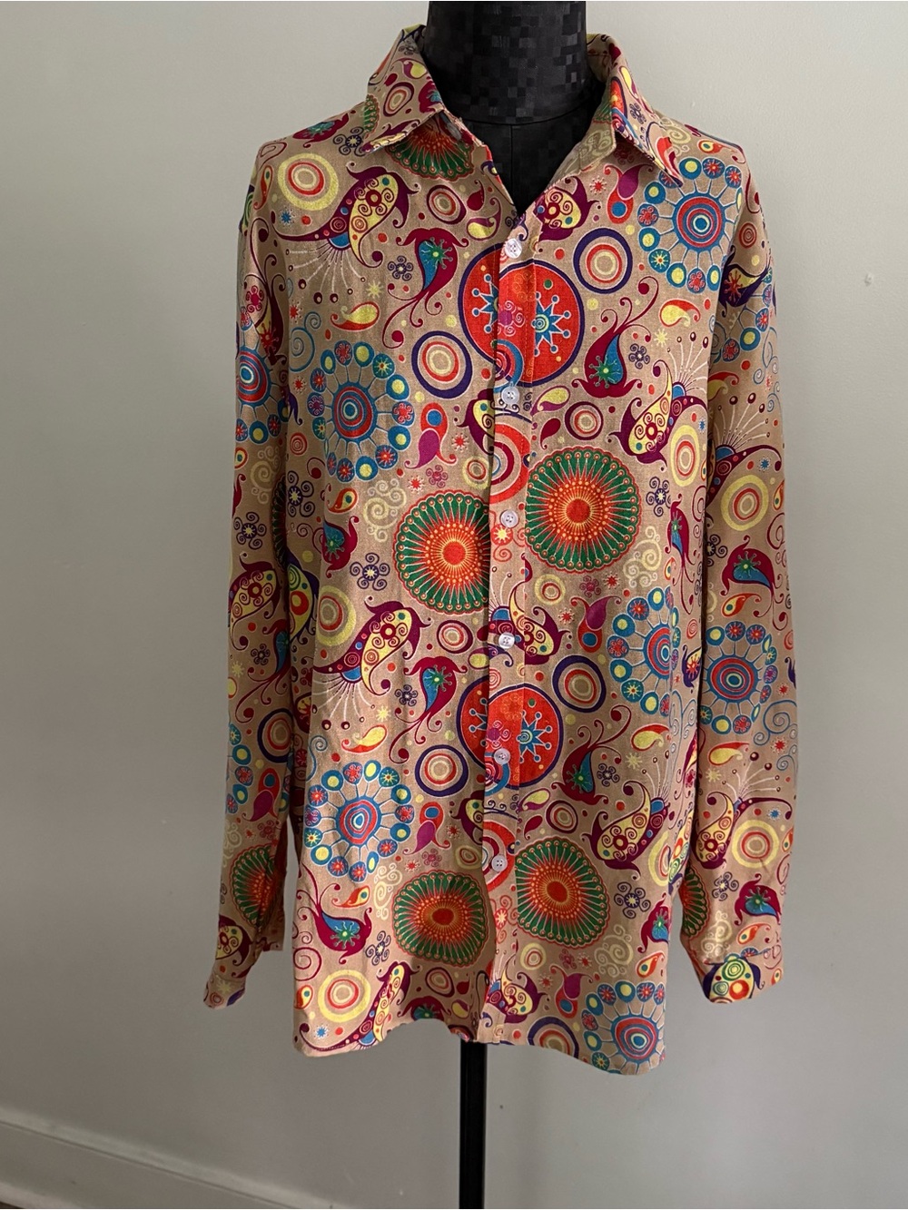QZH DUAO Vintage Psychedelic Paisley Linen